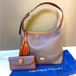 New Grey Dooney and Bourke bag and wallet set